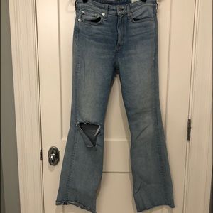 Rag & Bone Ripped Wide Leg Jeans (29)